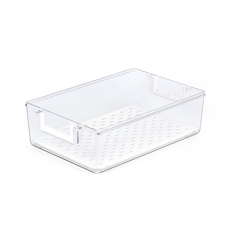 High Quality Draining Fridge Storage Box Plastic Storage Containers Fridge Organizer With Lid