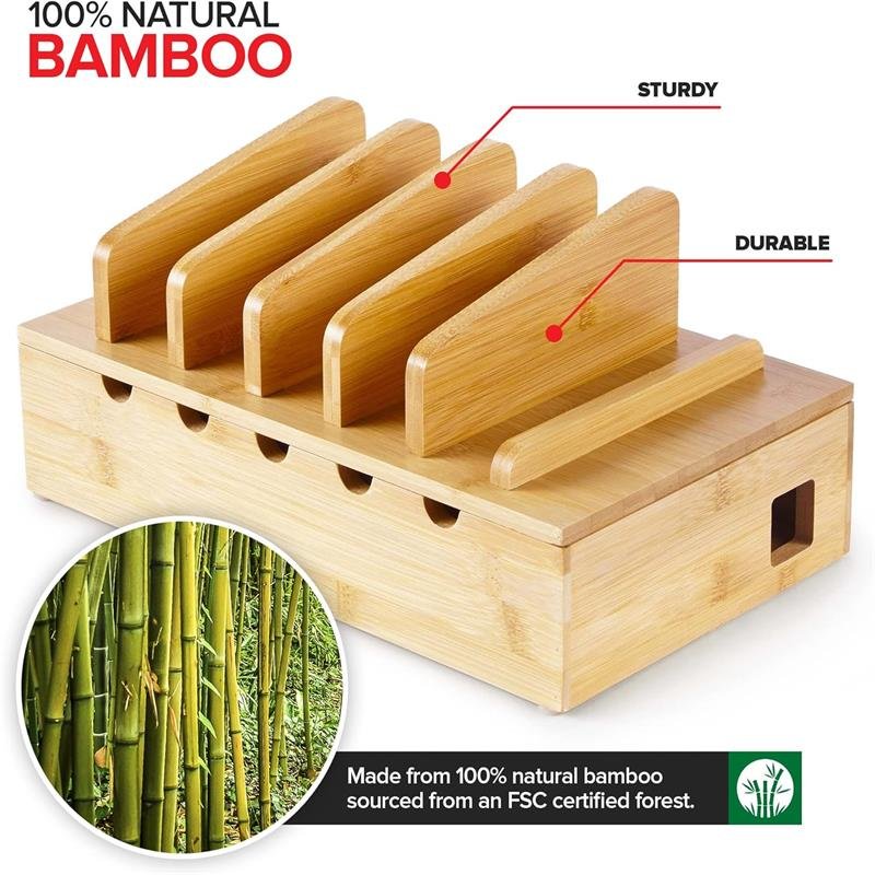 New Product Multifunctional Office Organizer Foldable Flexible Wood Socket Wire Sorting Box Top Cover Row Plug Bathroom Storage