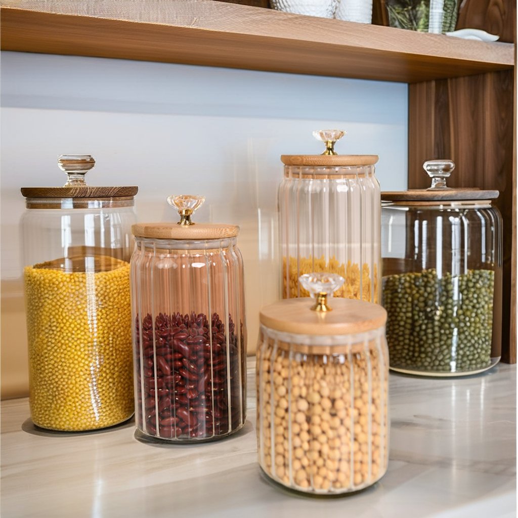Aspire Hot Sale Stylish and Simple Glass Food Storage Jar Storage Box Kitchen Accessories