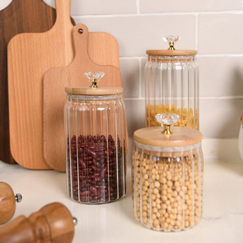 Aspire Hot Sale Stylish and Simple Glass Food Storage Jar Storage Box Kitchen Accessories
