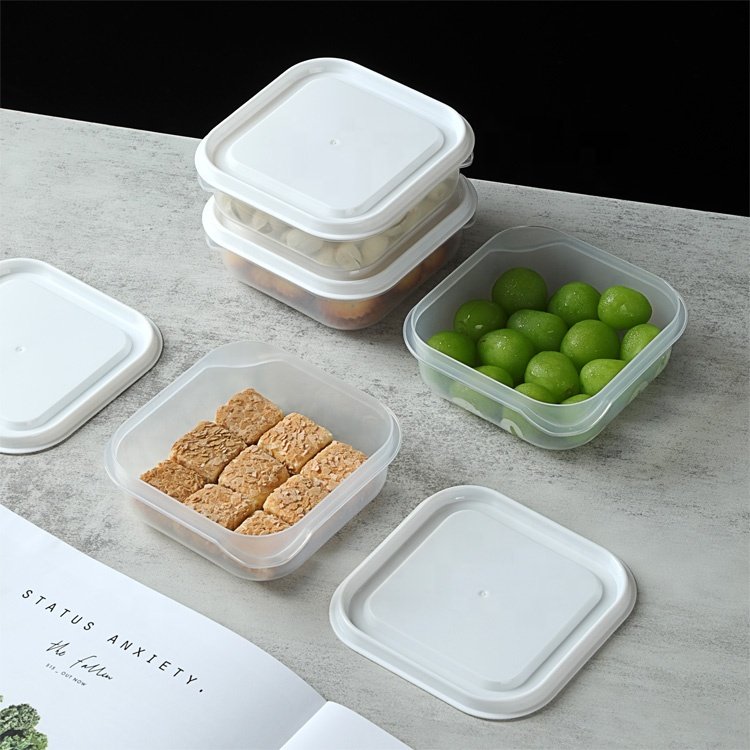 Home and Kitchen Accessories Fridge Organizer Box Set with Lid Microsave Safe Plastic Produce Saver Food Storage & Container