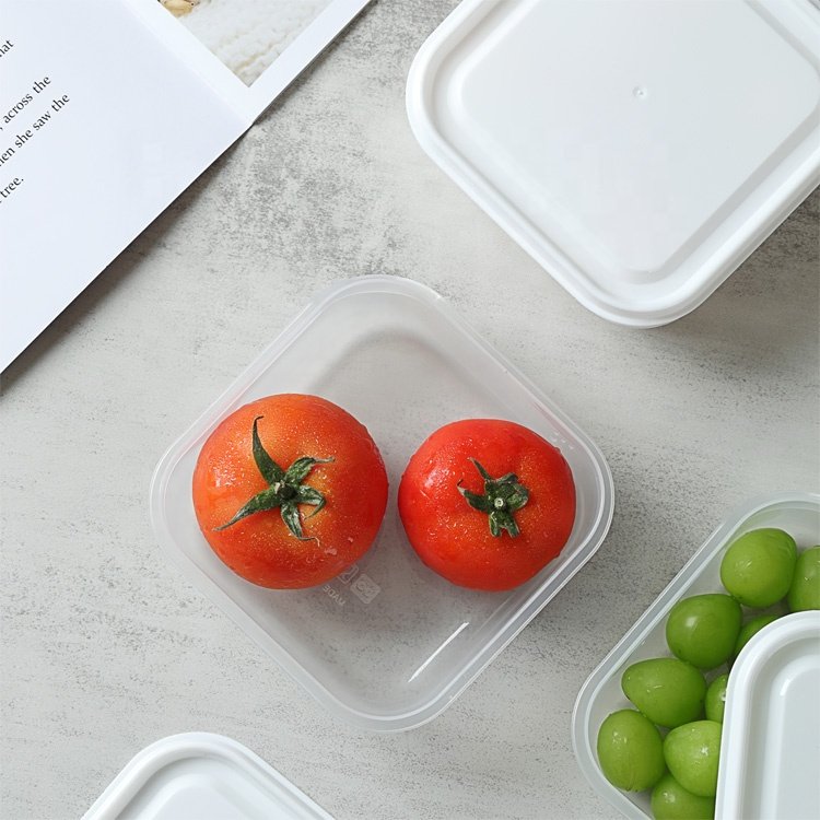 Home and Kitchen Accessories Fridge Organizer Box Set with Lid Microsave Safe Plastic Produce Saver Food Storage & Container