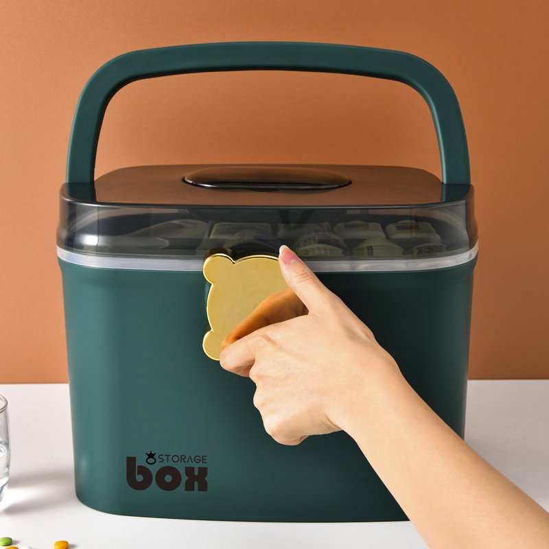 Household Plastic Medicine Cabinet Portable Pill Box Storage Medicine organizer with Lock