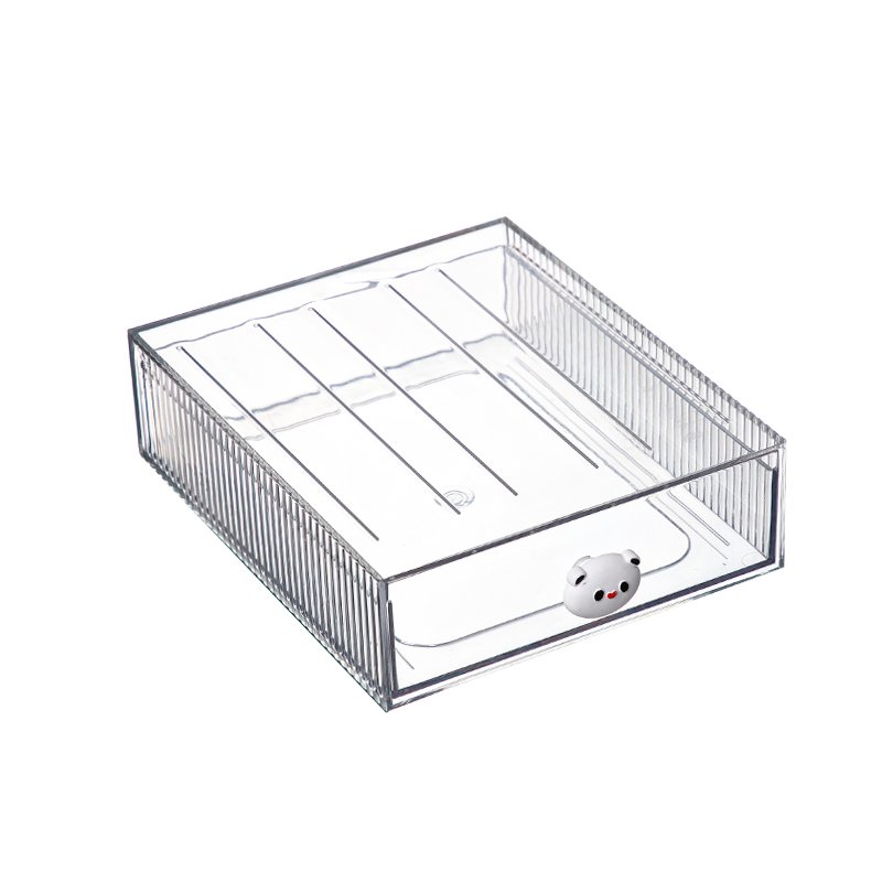 Waterproof transparent PET desktop cosmetic stationery storage box organizer