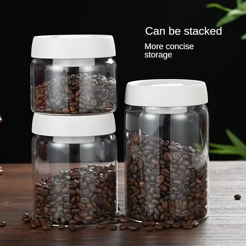 vacuum seal food storage container glass jars glass coffee beans sealing canister storage glass storage jars