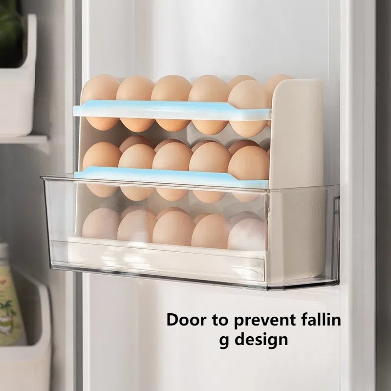 Special Kitchen Refrigerator Side Door Egg Storage Box Plastic Egg Shelf Storage Bin