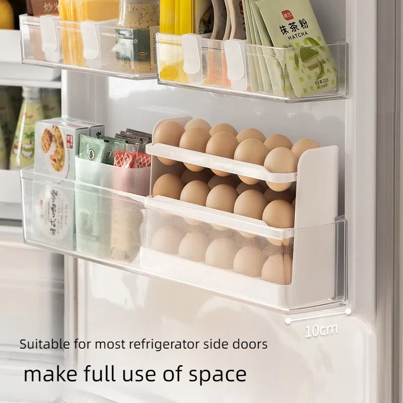Special Kitchen Refrigerator Side Door Egg Storage Box Plastic Egg Shelf Storage Bin