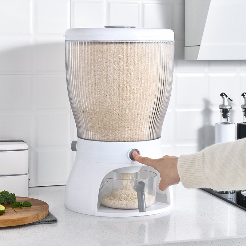 Rotating insect-proof moisture-proof sealed rice storage box kitchen rice pot cereals grid rice storage box