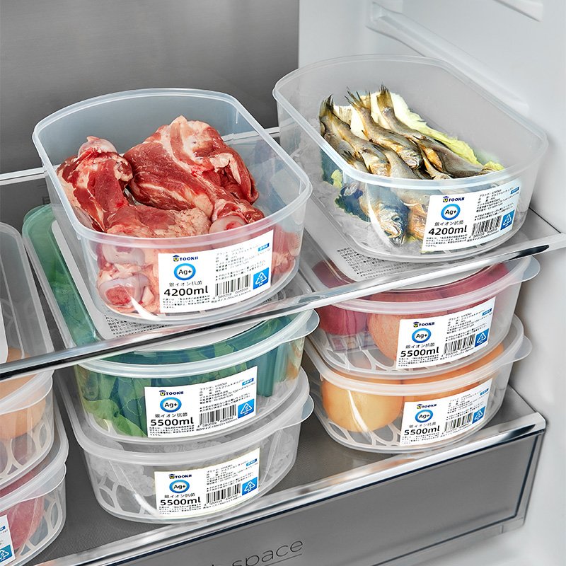 Customized Size Retractable Kitchen Meat Fish Storage Box Fridge Organizer Case Fruits Vegetables Drain Crisper
