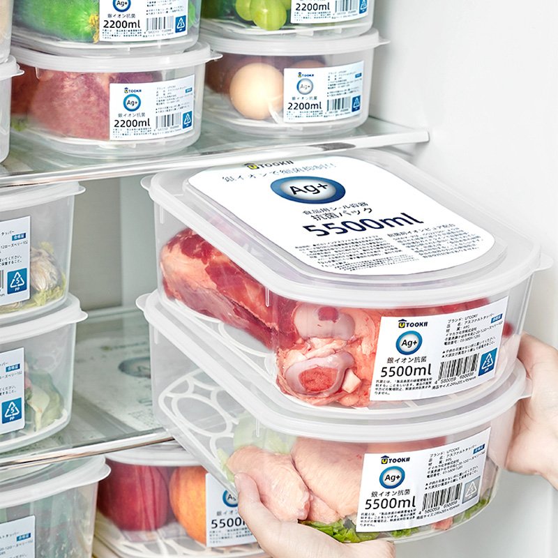 Customized Size Retractable Kitchen Meat Fish Storage Box Fridge Organizer Case Fruits Vegetables Drain Crisper