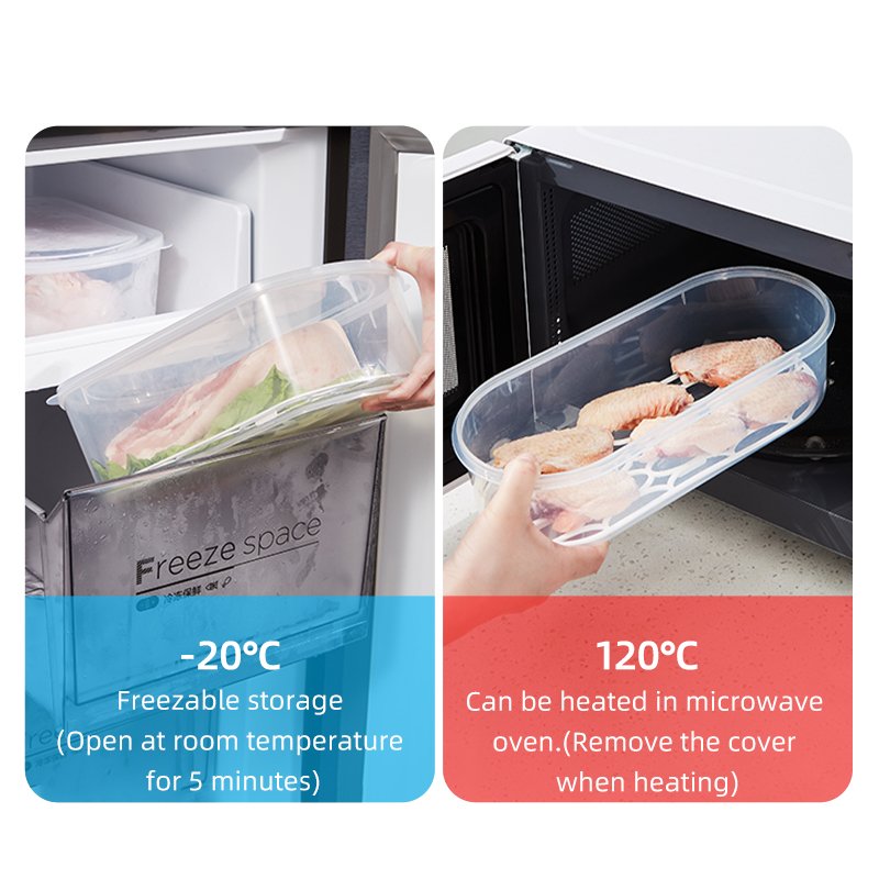 Customized Size Retractable Kitchen Meat Fish Storage Box Fridge Organizer Case Fruits Vegetables Drain Crisper