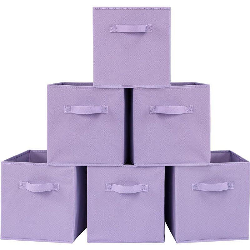 Household Foldable Fabric Basket Bins 10.5 Inch Cube Storage Bins Storage Box Organizer with Handles