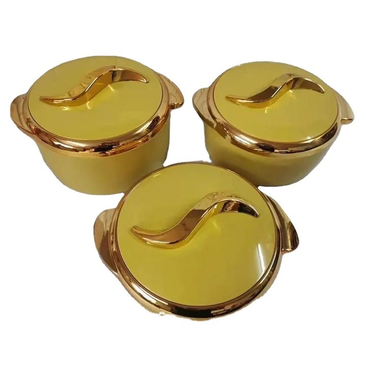 2024 hot selling African round luxury gift set for Household 1.5L+2L+2.5L Lebanon food warmer set casserole