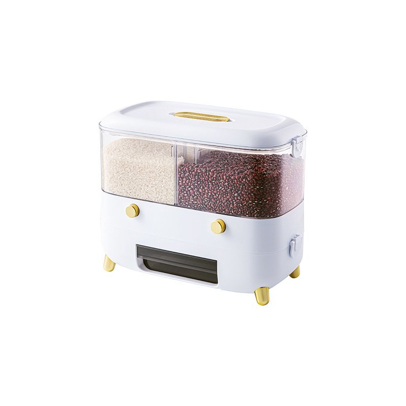 Rectangular Large - Capacity Double - Layer 6 - Section Dry Food And Cereal Grain Dispenser