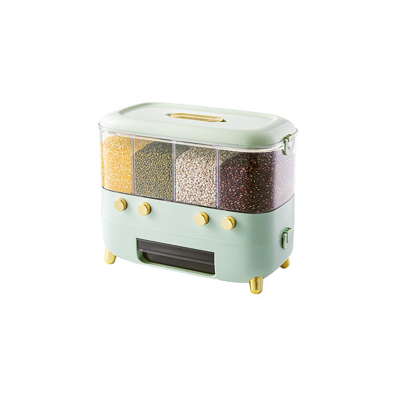 Rectangular Large - Capacity Double - Layer 6 - Section Dry Food And Cereal Grain Dispenser