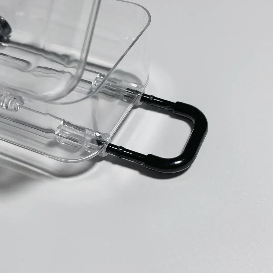 Mini Transparent Suitcase Shape Decorative Accessories Desktop Organizer Box Jewelry Storage Box