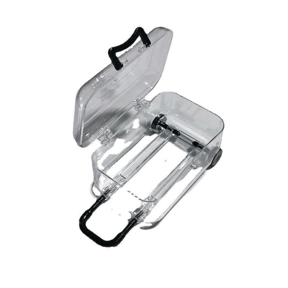 Mini Transparent Suitcase Shape Decorative Accessories Desktop Organizer Box Jewelry Storage Box