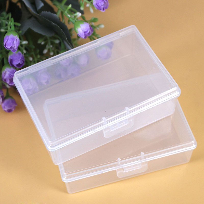 D725 PP Transparent Buckle Empty Box Modern Square Plastic Packaging Pearl Stud Earrings Rectangle Rectangle Stocked Household