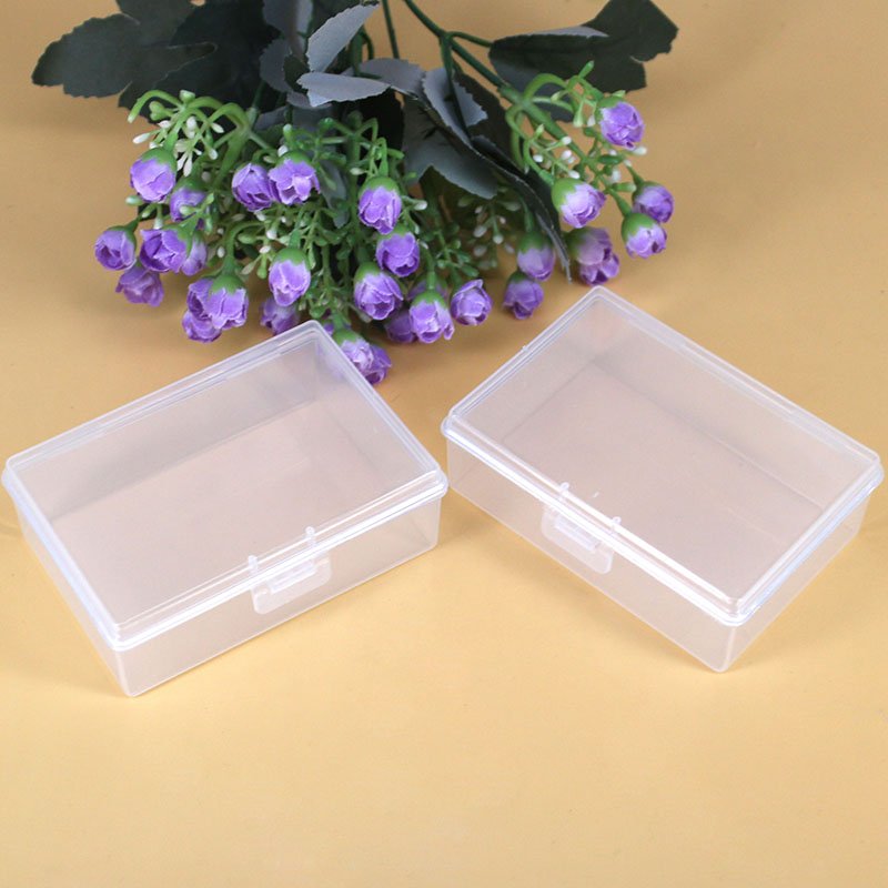 D725 PP Transparent Buckle Empty Box Modern Square Plastic Packaging Pearl Stud Earrings Rectangle Rectangle Stocked Household