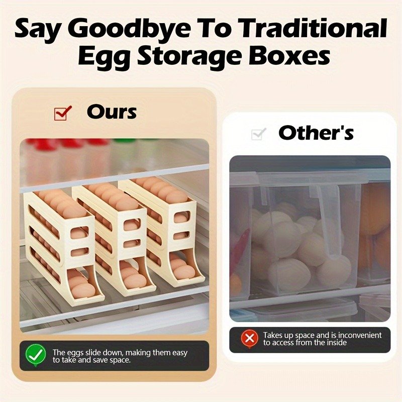 30 compartment refrigerator egg fresh-keeping box plastic portable food storage box transparent egg tray box