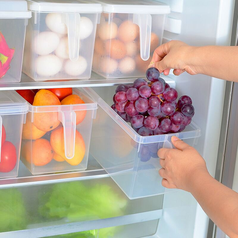 PP Material is Not Easy to Crack Food Preservation Container Fish Meat Refrigerator Organizer Storage Box