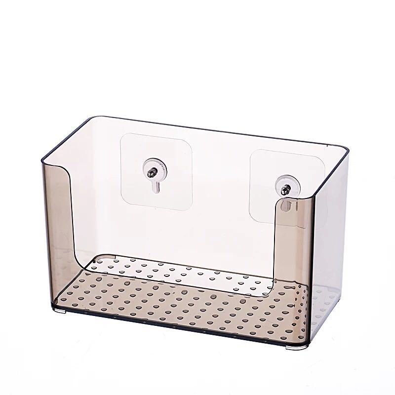 Cosmetic storage box toilet bathroom wall suction type non perforated shelf wall hanging