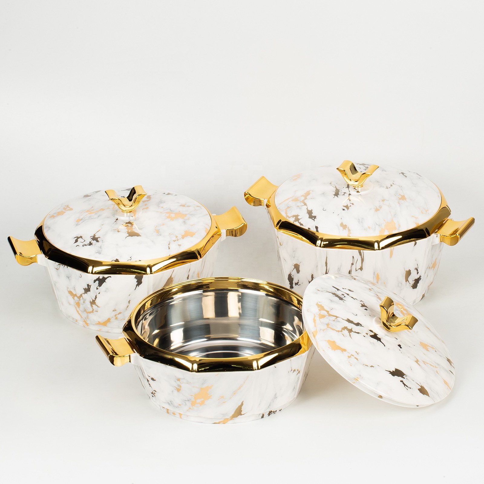 3 pcs 2L/2.5L/3L storage containers food double layer thermal cooker food warmer pot set food storage and container