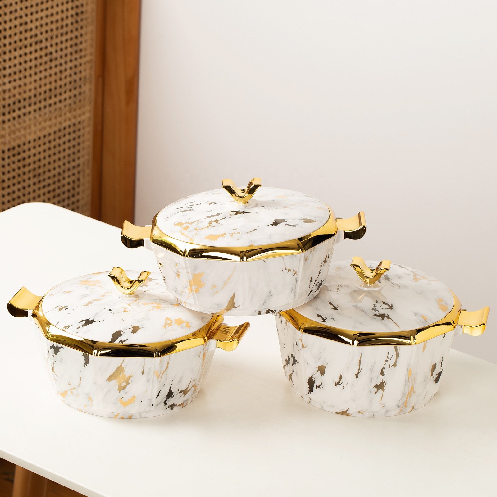 3 pcs 2L/2.5L/3L storage containers food double layer thermal cooker food warmer pot set food storage and container