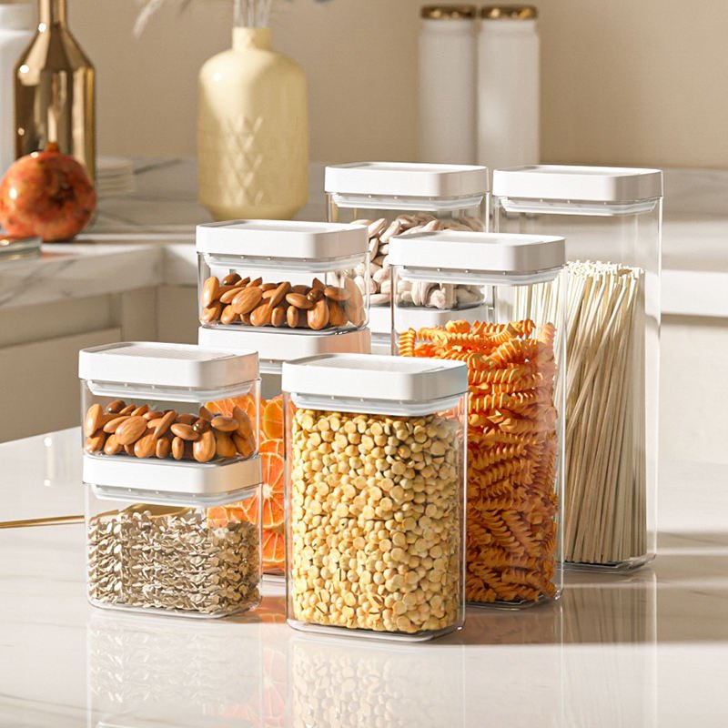 Hot Selling Classic Design Multifunction PP Material Rice Dispenser Storage Box Square Grain Dispenser Container Food Storage