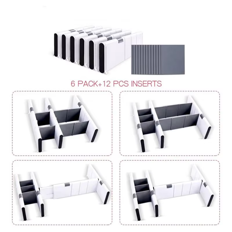 Adjustable Fashionable rack ABS Plastic Drawer Divider separator Organizer Set Single Tier Storage Rack for Clothing