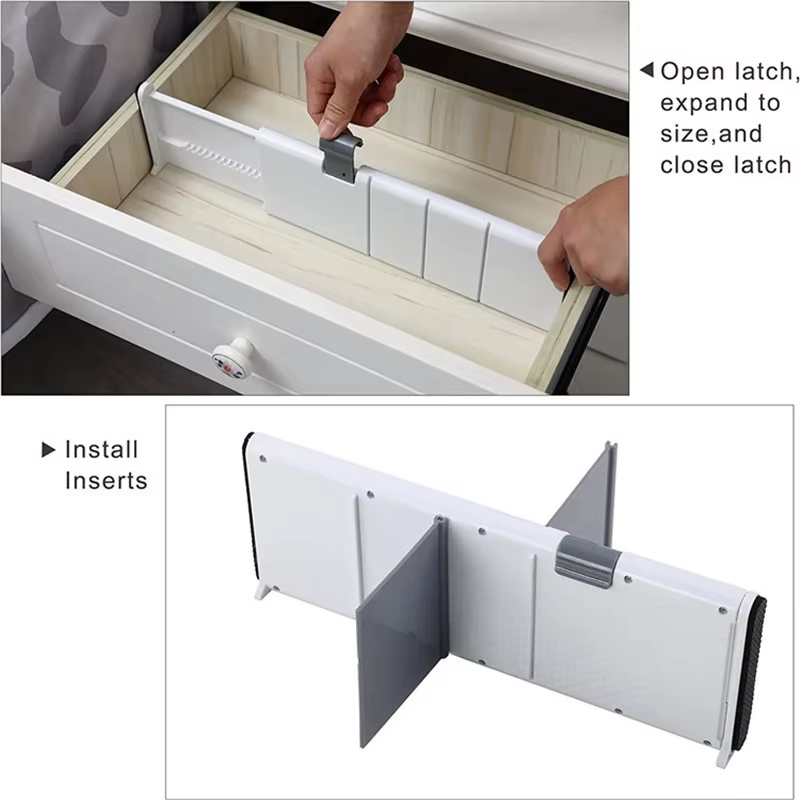 Adjustable Fashionable rack ABS Plastic Drawer Divider separator Organizer Set Single Tier Storage Rack for Clothing
