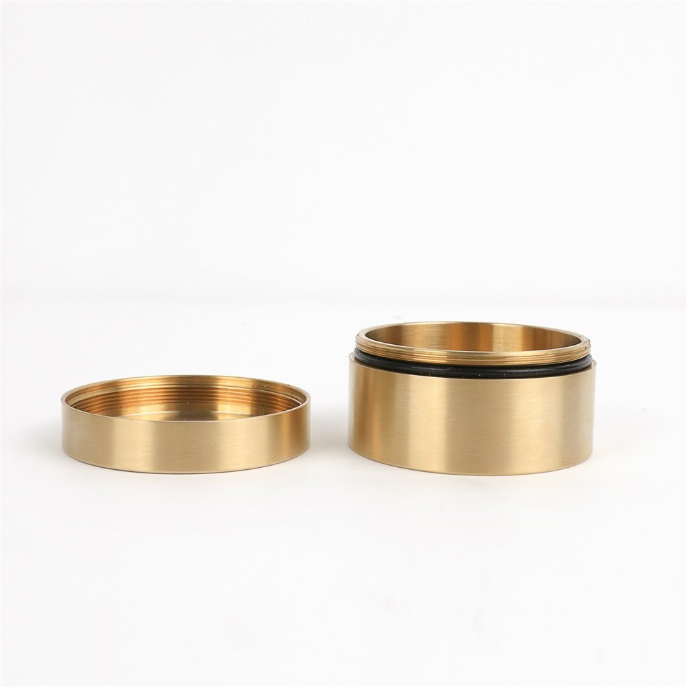 Pure Brass Airtight Tea Caddy Portable Pill Box Luxury Golden Brass Storage Box Kitchen Jars Factory Wholesale