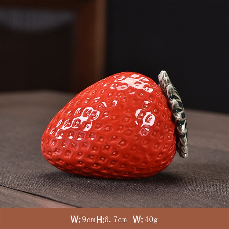 Harmony Wholesale Top Grade Tea Container Food Cheap Cartoon Portable Strawberry Ceramic Storage Jar