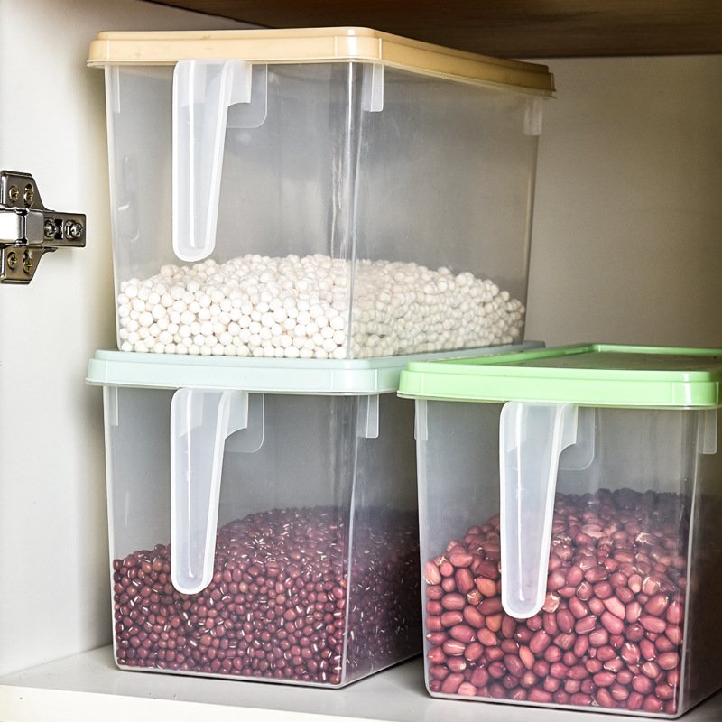 Kitchen Organizer Freezer Clear Cereal Storage Box Rice Storage Container with Handle Egg boxes Food storage container