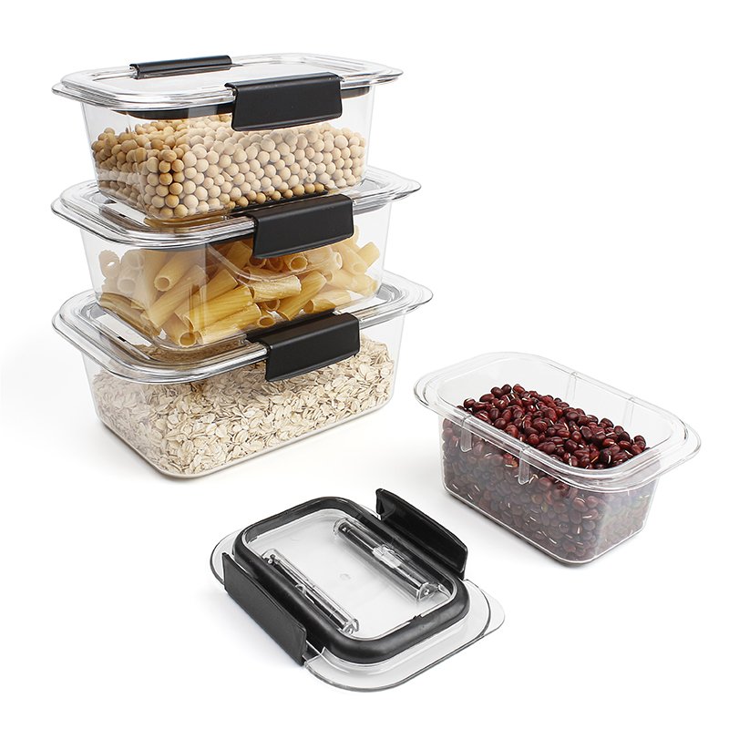 Wholesale Plastic Clear Box Containers Transparent Airtight Food Storage Containers Set with Lock