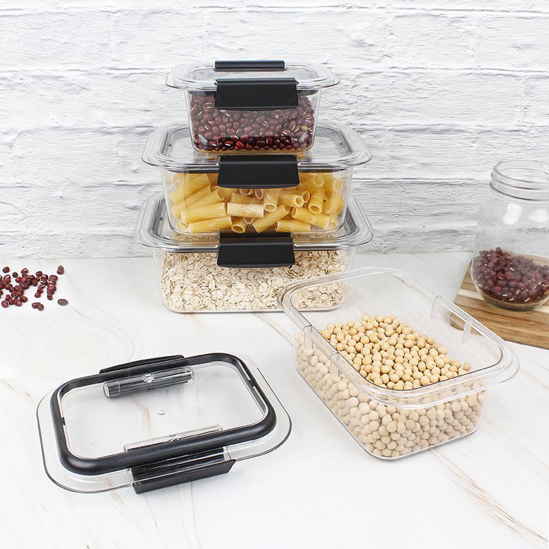 Wholesale Plastic Clear Box Containers Transparent Airtight Food Storage Containers Set with Lock