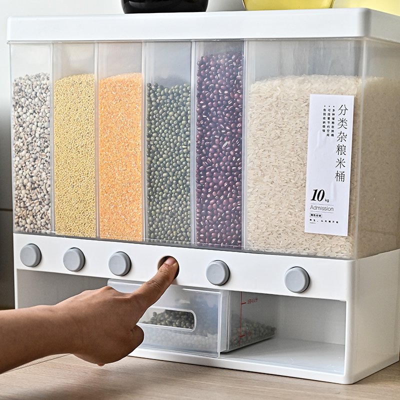 2022 new Wall Mounted Cereal Dispenser Rice Storage Tank Of Whole Grains The Rice Bucket Which Is Insect-proof