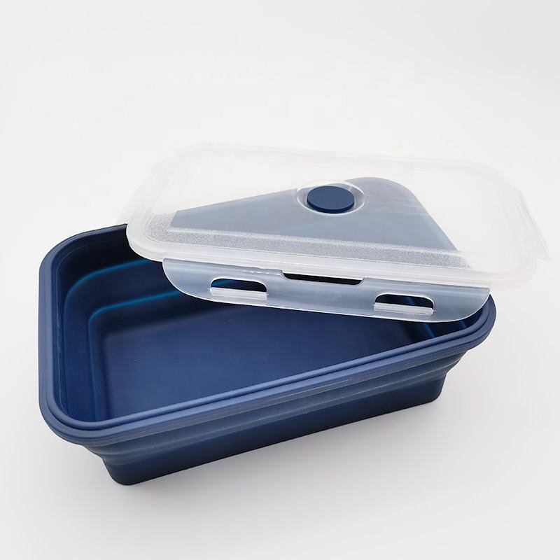 Popular Collapsible Portable Silicone Lunch Box Eco-Friendly Leak Proof Bento Reusable Food Storage Box