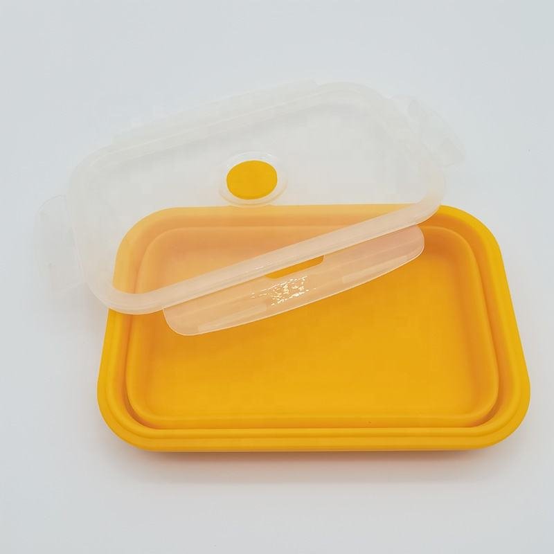 Popular Collapsible Portable Silicone Lunch Box Eco-Friendly Leak Proof Bento Reusable Food Storage Box