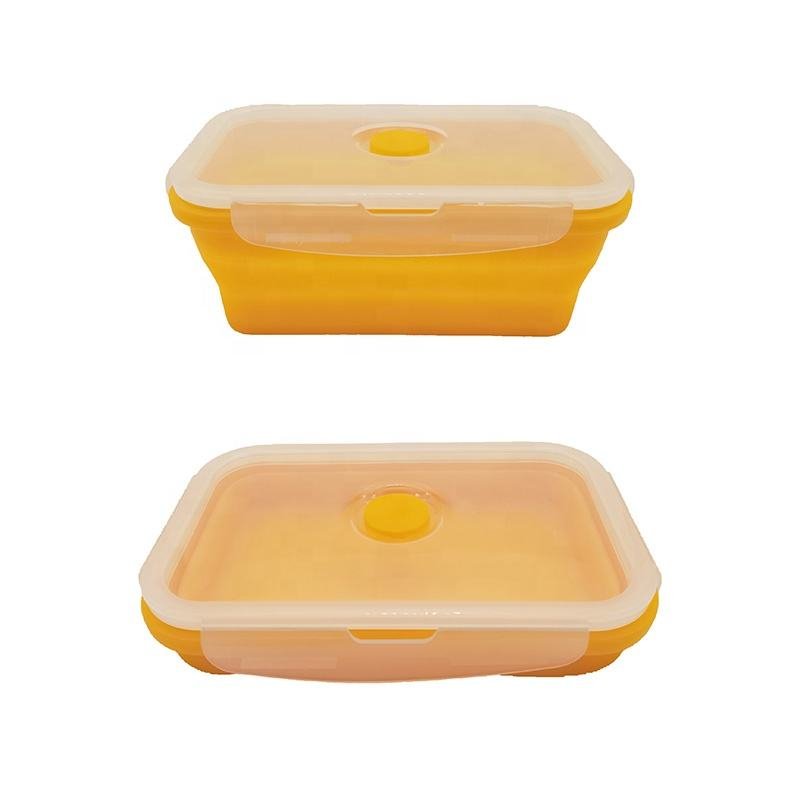 Popular Collapsible Portable Silicone Lunch Box Eco-Friendly Leak Proof Bento Reusable Food Storage Box