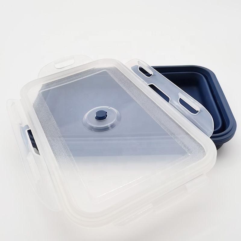 Popular Collapsible Portable Silicone Lunch Box Eco-Friendly Leak Proof Bento Reusable Food Storage Box