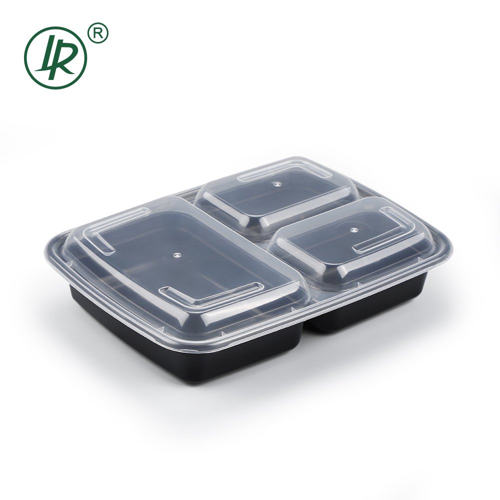 LR 33 Oz Meal Prep 3 Compartment Lunch Containers,150 Pack Containers Food Storage Bento Box With Lid