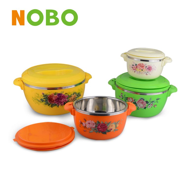 4 PCS fresh pot insulated lunch box keep warm hot pot food storage container set with handle