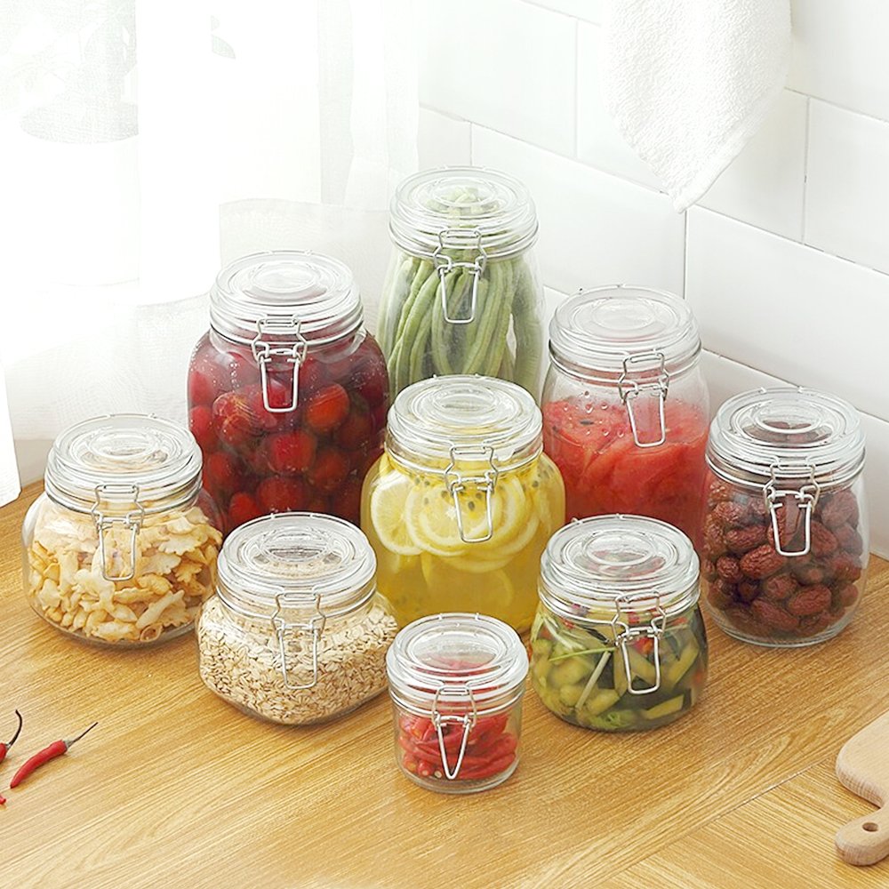 Borosilicate Glass Storage Bottles & Jars Kitchen Housewares Food Storage Jars For Tea Coffee Sugar Spice