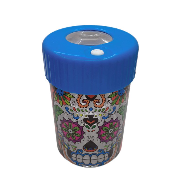 New multifunctional glass tobacco jar LED luminous printable logo with light storage jar tobacco household storage box