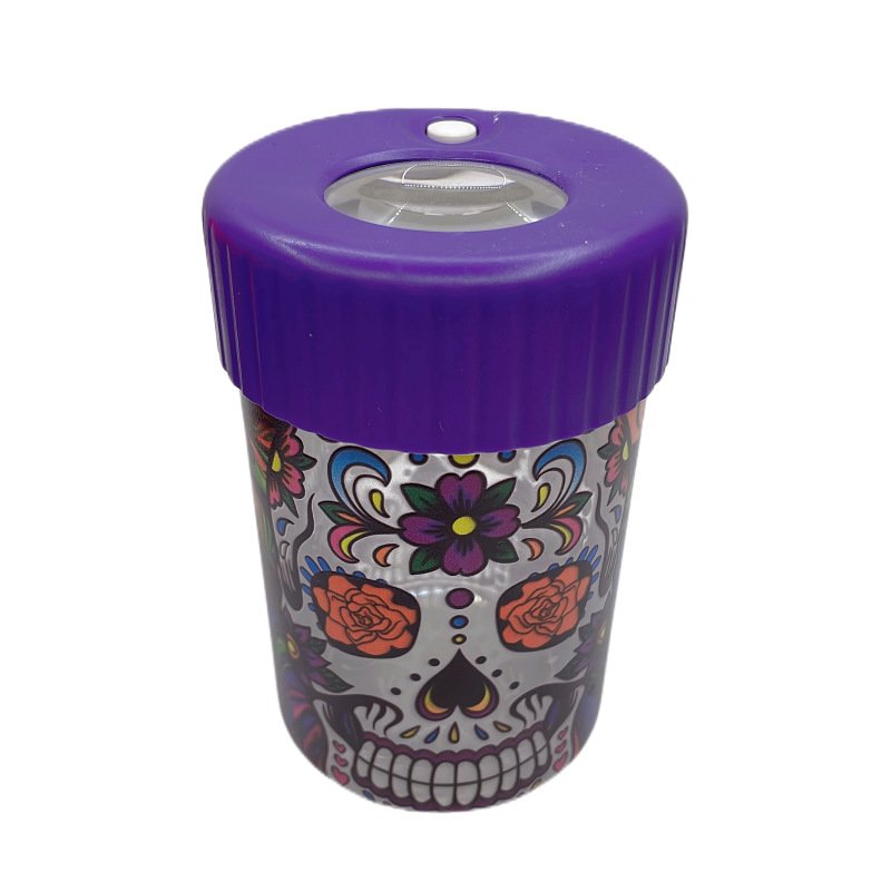 New multifunctional glass tobacco jar LED luminous printable logo with light storage jar tobacco household storage box
