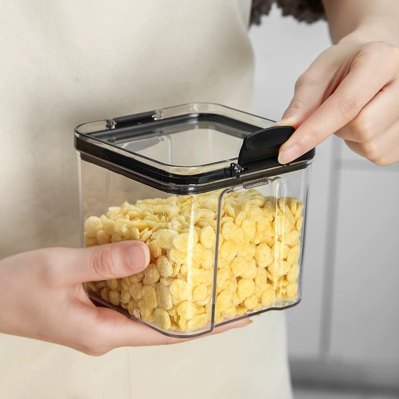 Square transparent sealed tank crisper kitchen grain storage tank snacks dried fruit storage tank manufacturers direct sales