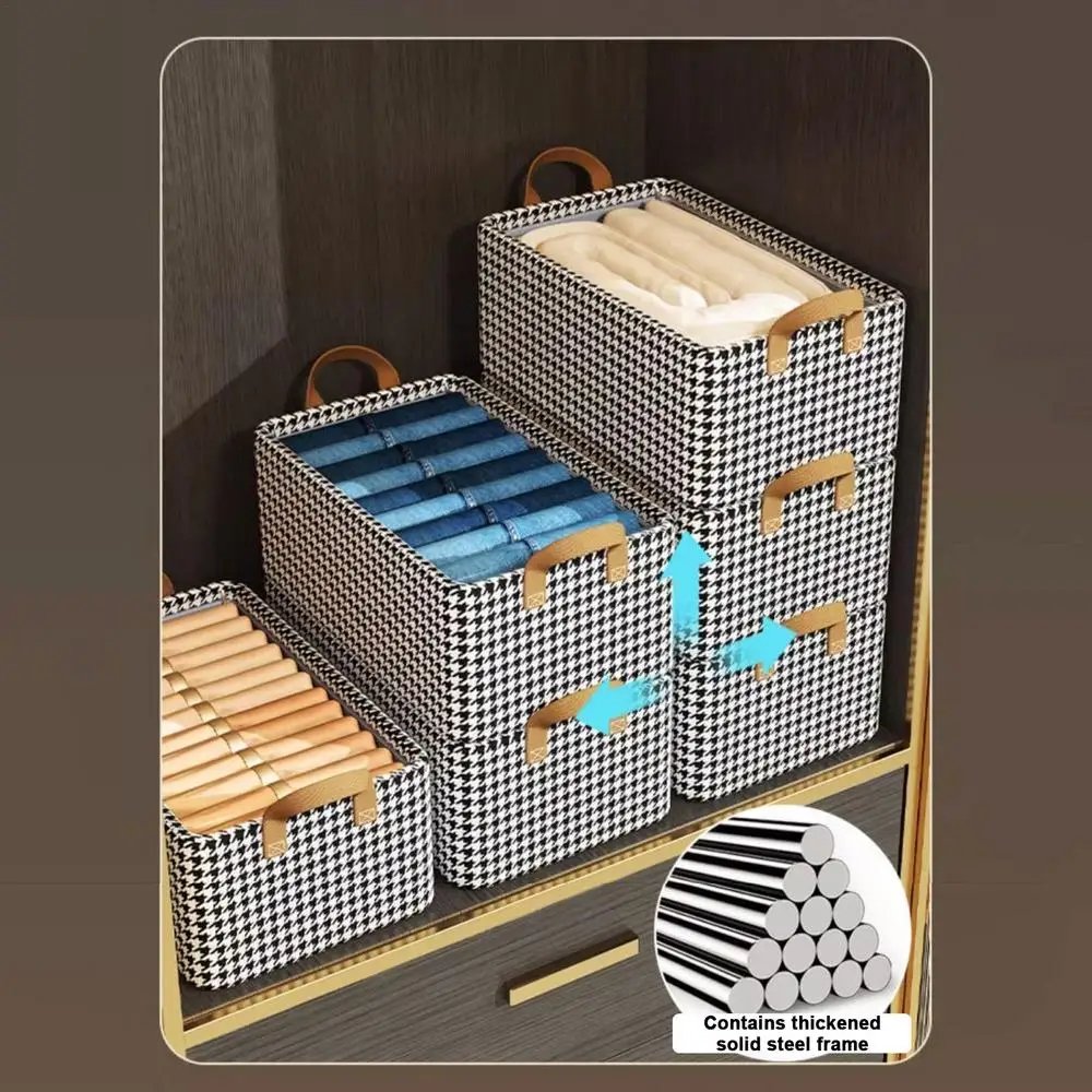 Clothes Dust Storage bask With steel frame Portablestorage Bag Foldable Moistureproof Large Capacity Storage Box