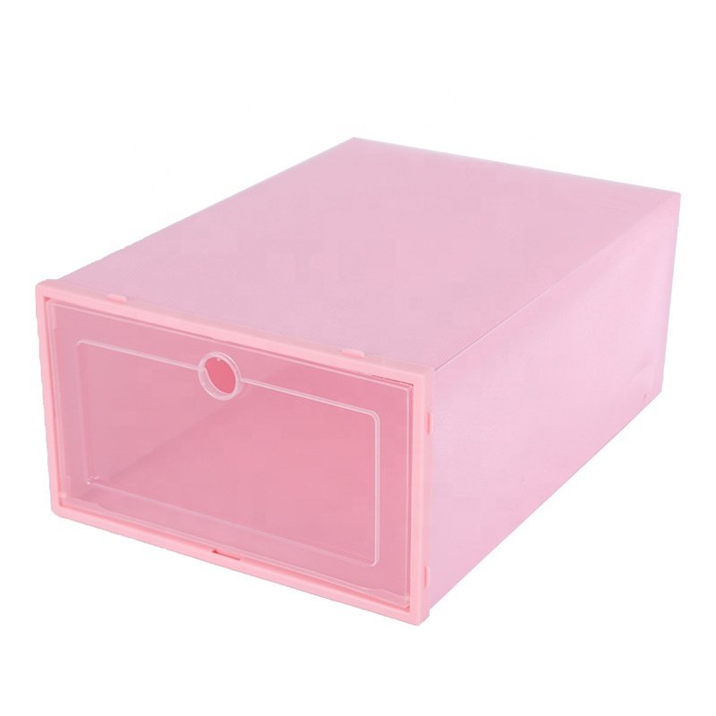 Wholesale plastic storage box Foldable Shoes container Display Case Shoe box organizer