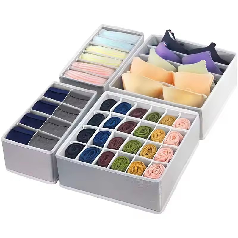 Multi-size Non-woven Fabric Bra & Socks Home Storage Cloth Organizer of Wardrobe Drawer Foldable Storage Box for Underwear
